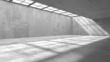 Abstract architecture background. Empty rough concrete interior