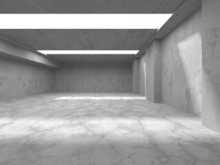 Abstract architecture background. Empty rough concrete interior