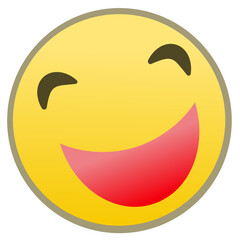 Simple flat draw smiley face emoji.