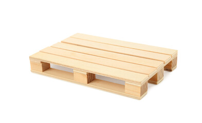 One small wooden pallet isolated on white