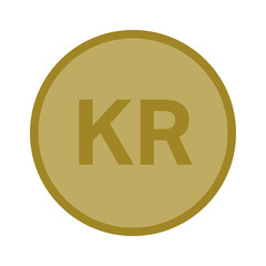 Dansk Krone KR Mønt. Dansk penge mønt, vector 