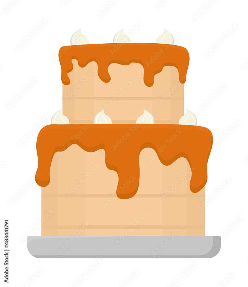 Sticker sweet cake icon