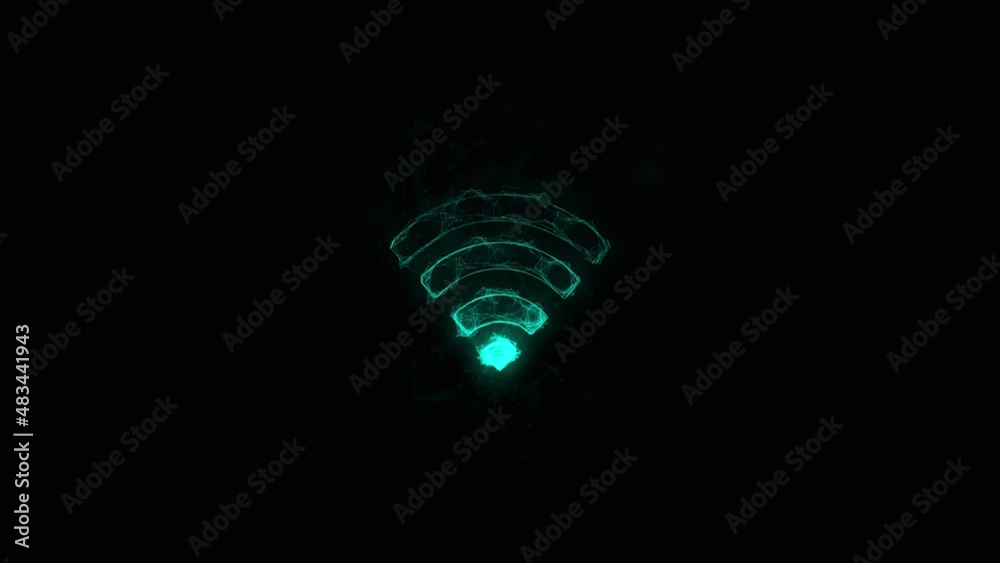 Fototapete Wi-Fi icon with plexus effect. Connected lines with dots. Lines plexus