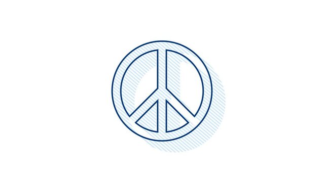 Peace world Shadow sign, great design for any purposes. Happy people. World map icon. Motion Graphic