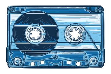 Hand drawn musical audio cassette