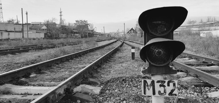 railway in the fog