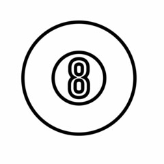 Billiard Ball Line Icon Design Vector Logo Template Illustration Sign And Symbol