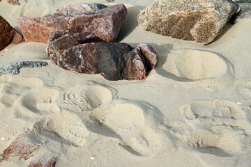 Spuren, Sand, Meer, Wandern, Kugelbake, Cuxhaven, Niedersachsen, Deutschland, Europa --
Traces,...