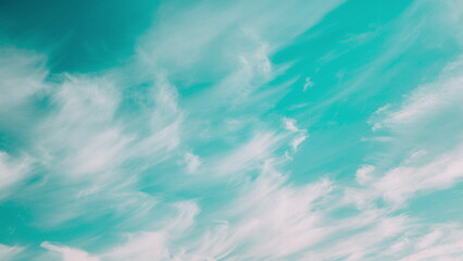 Fototapeta na wymiar Fluffy Clouds Cloud Sky Blue Moving In Blue Cloudy Sky With Fluffy Clouds. Natural Background Cloudscape , , . Abstract Blue. White Cloud heavenly blue color.