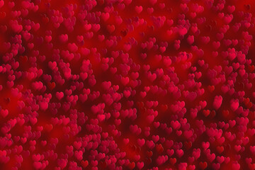 Abstract dark red valentine background with hearts