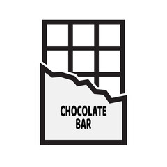vector opened dark chocolate bar icon