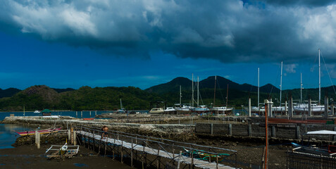 Yacht Boats in a serene blue beach