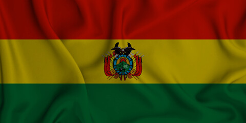 3D illustration of the flag of Bolivia waving in the wind.