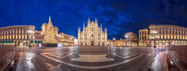 Foto op Plexiglas Milan Duomo in Milan, Italy at Night © SeanPavonePhoto