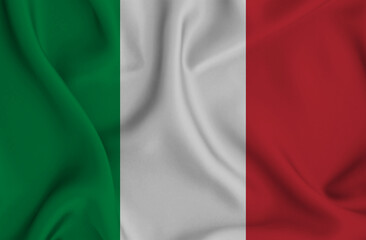 3D illustration of the flag of  Italy waving in the wind.