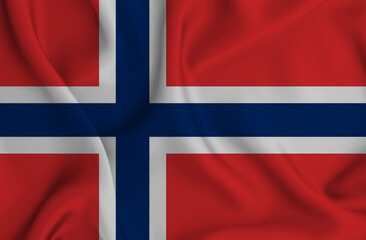 Fototapeta premium 3D illustration of the flag of Norway waving in the wind.