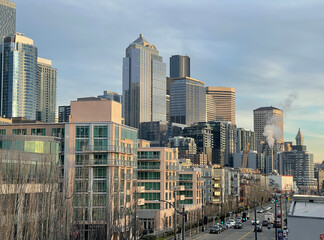 Obraz premium The Downtown Seattle Washington skyline.