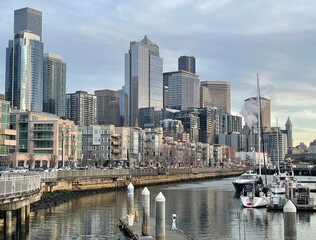 Fototapeta na wymiar The Downtown Seattle Washington skyline.