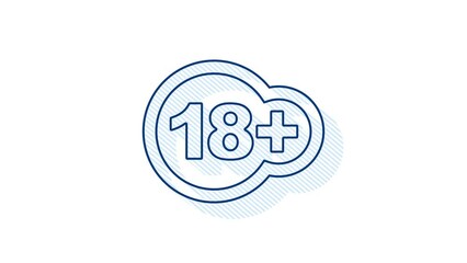 Under 18 sign warning symbol. Eighteen plus. Censored business concept.
