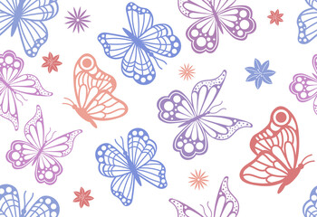 Seamless pattern with butterflies