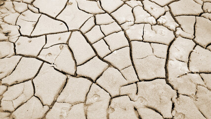Dry Cracked Earth Background, Broken Mud Texture