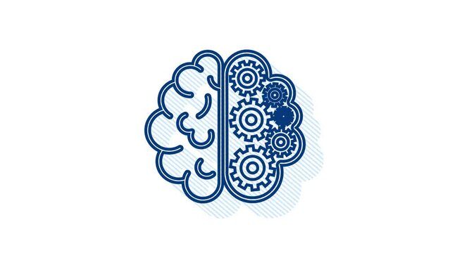 Shadow icon with silhouette man head gears. Mental health concept. Business concept. Motion Graphic