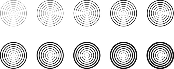 Fototapeta premium Set of black grunge circles shapes. Mega set of lines in Circle Form. Big collection of round Logos