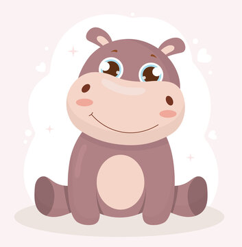 Funny hippo concept