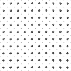 Square seamless background pattern from geometric shapes are different sizes and opacity. The pattern is evenly filled with black coral symbols. Vector illustration on white background