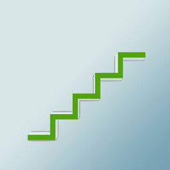 Stair up sign. Isolated on light blue background vector illustration