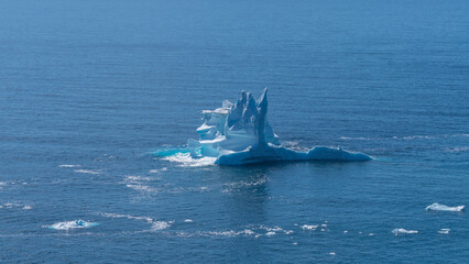 Iceberg floating in sea off the coast of Disko Island, Greenland
