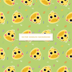 Seamless pattern with cute chickens. Vector illustration for postcard, banner, web, decor, design, arts, calendar, textile. Suitable for baby stuff