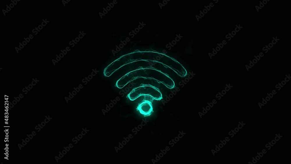 Leinwandbilder Wi-fi wireless internet network icon with plexus effect. Connected lines with dots. Lines plexus