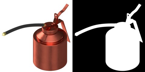 3D rendering illustration of an oil can