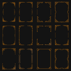 Art deco vintage frame and border ornament set. © Little Monster 2070