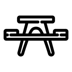 Camping Table Flat Icon Isolated On White Background