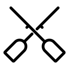 Paddles Flat Icon Isolated On White Background