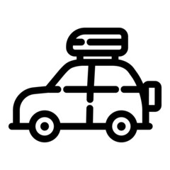 Car Tourism Flat Icon Isolated On White Background