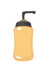 Gel or cream in a jar with a dispenser for a hotel bathroom or home spa. Cozy relaxing spa home. Vector isolated colorful element. 