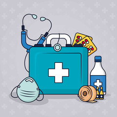 first aid box and tools