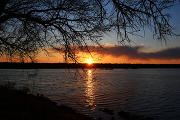 tramonto nel parco del delta del Po