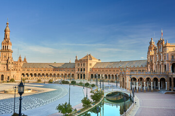 Fototapeta na wymiar Plaza de España in Seville, Spain.