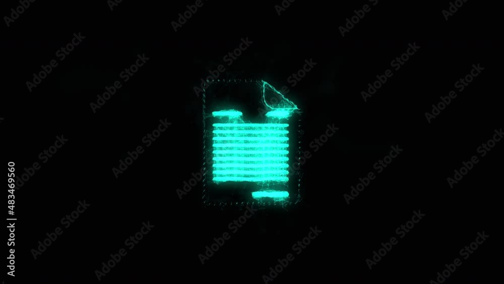 Aufkleber Document icon with plexus effect. Connected lines with dots. Lines plexus