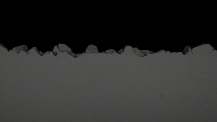 horizontal breach in a black wall