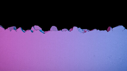 break in the wall horizontally in neon lighting