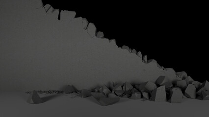 gap in the black wall diagonally