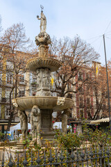 Fountain of the Giants in Granada located in Bib Rambla square. Grenade. Andalusia. Spain. - 483471382