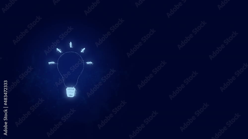 Fototapete Lamp icon with plexus effect. Connected lines with dots. Lines plexus