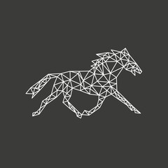 Horse triangle shape isolated on a white backgrounds