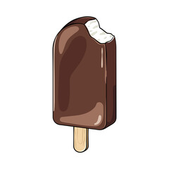 Chocolate ice cream, vector drawing